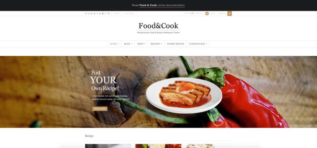 WordPress 食譜烹飪佈景類主題推薦：Food Recipes - WordPress Theme
