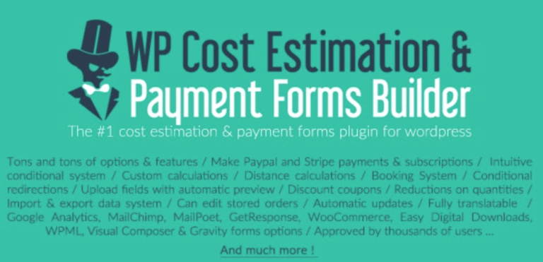 [WordPress外掛] WP Cost Estimation & Payment Forms Builder 估價及付款外掛